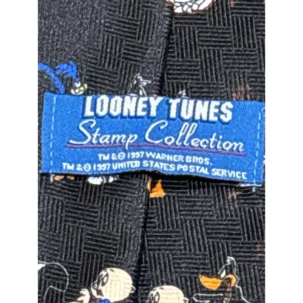 Vintage 1997 Looney Tunes Stamp Collection Warner Bros Neck Tie